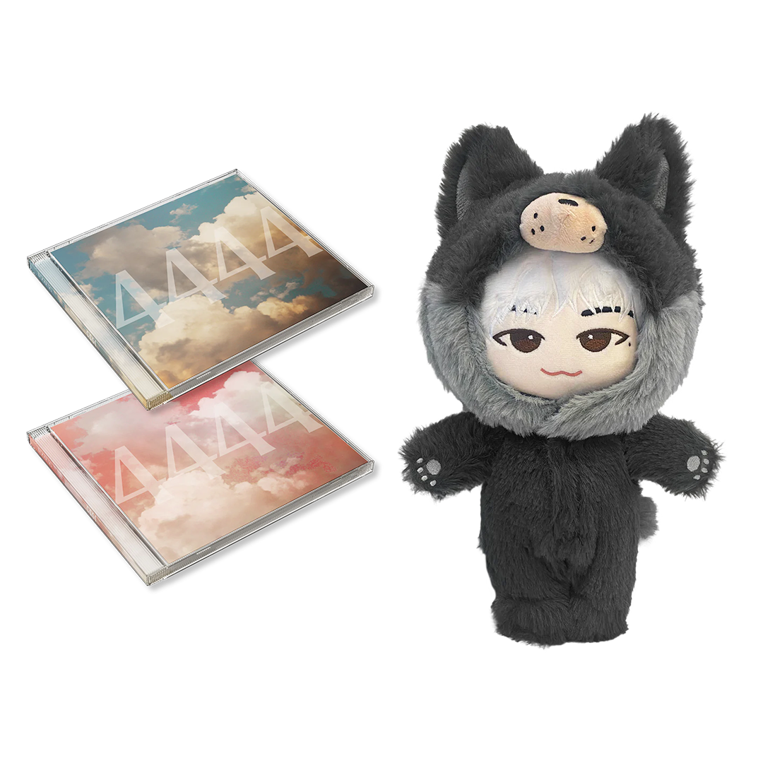 [REBORN Pack][US/Global] WOOSUNG 2nd Album '4444' Jewel Case + Rosebuds WOOSUNG Plushies Clothing (WOOLF Ver.)