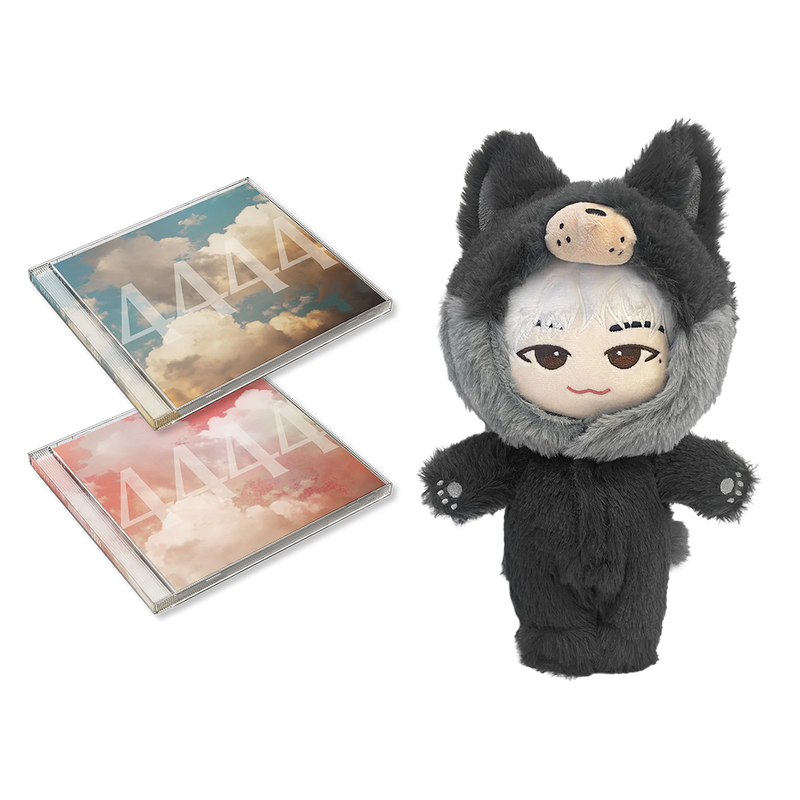 [REBORN Pack][US/Global] WOOSUNG 2nd Album '4444' Jewel Case + Rosebuds WOOSUNG Plushies Clothing (WOOLF Ver.)